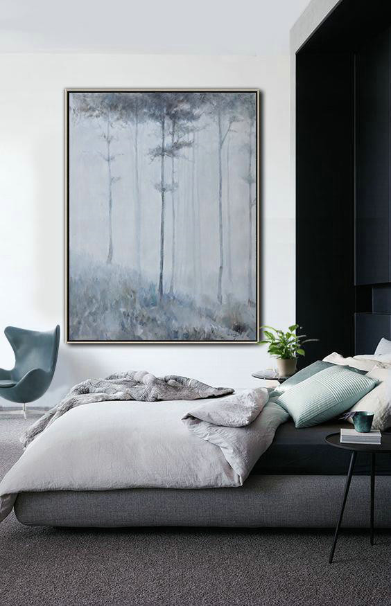 Oversized Canvas Art On Canvas,Oversized Abstract Landscape Painting,Huge Abstract Canvas Art,White,Grey,Black.etc